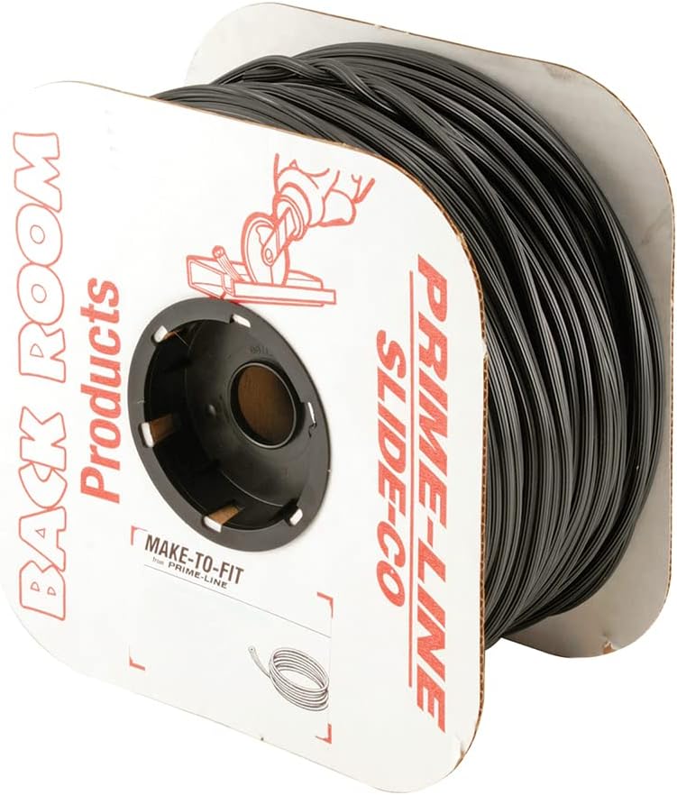 Prime-Line MP7564 Screen Retainer Spline, 0.140 In. Diameter, Black Vinyl, 500 ft. (1 Roll)
