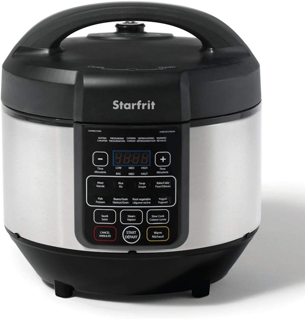 Starfrit Electric Pressure Cooker - 8L Capacity - Steam Tray, Measuring Cup & Spatula - 11 Preset Cooking Functions