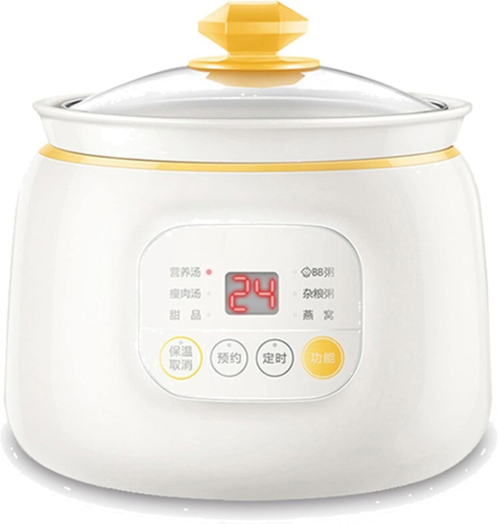 220V 1L Mini Electric Food Stewing Pot Automatic Porridge Dessert Food Slow Stewer Portable Multi Cooker