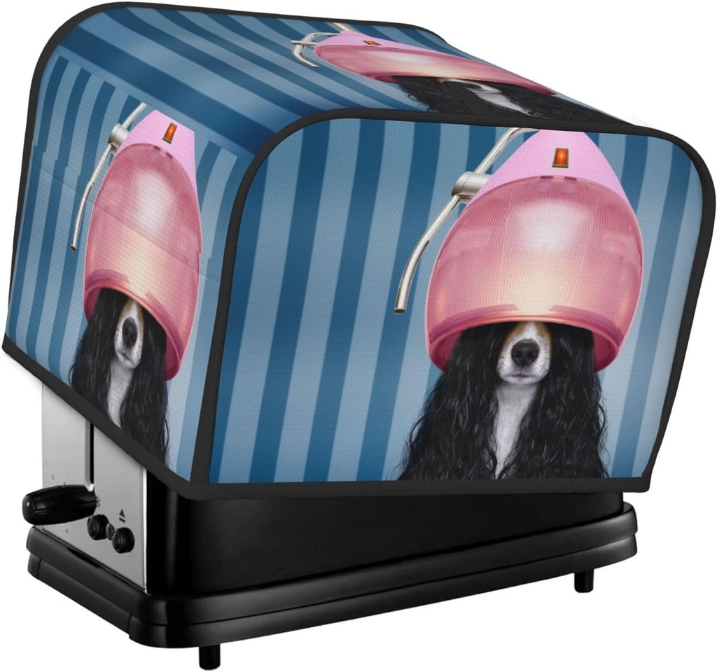 Oven Cover Kitchen Bread Machine Protector,4 Slice Toaster Cover For Home,Fingerprint Coaster Cover,Kitchen Small Appliance,Dog In Hairdresser