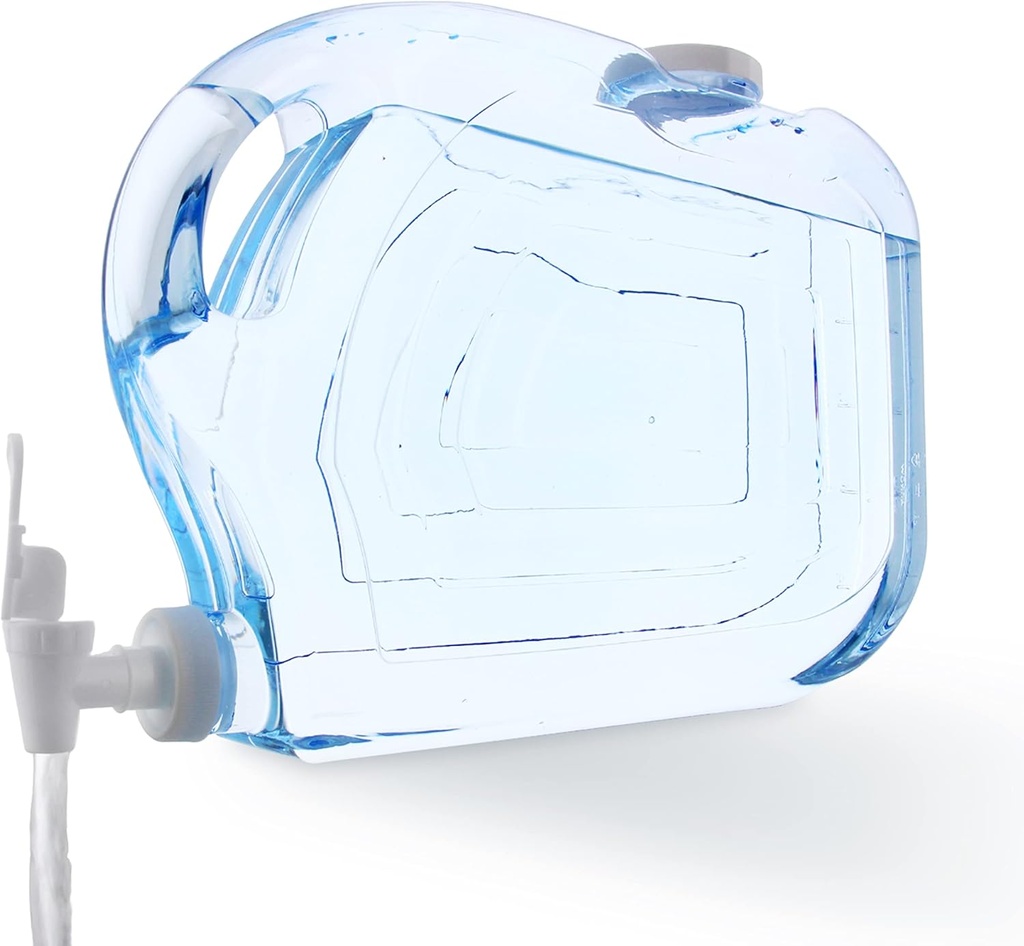 Arrow Home Products Ultra Slimline Drink Dispenser for Fridge, 1.25 Gallon - Plastic Beverage Dispenser with Spigot for Easy Dispensing - BPA Free Clear Plastic - Convenient Handle, Easy-Pour Spout