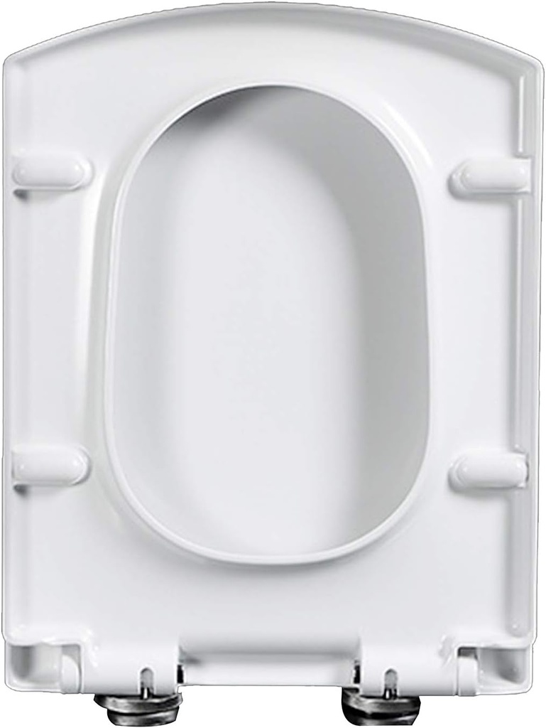 Toilet Seats, Multifunctional Quiet Close PP Material Rectangle Type Thicken Mute Slow Down Detachable Bathroom Accessories Fits All Regular Toilet Bowls, Elongated Toilet(White)