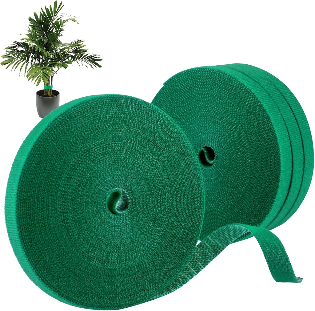 4 Roll Plant Tape,131 Ft Green Garden Tape,Twist Tie for Plants 1/2",Reusable Adjustable Plant Supports for Climbing Plants,Plant Gardening,Home,Office