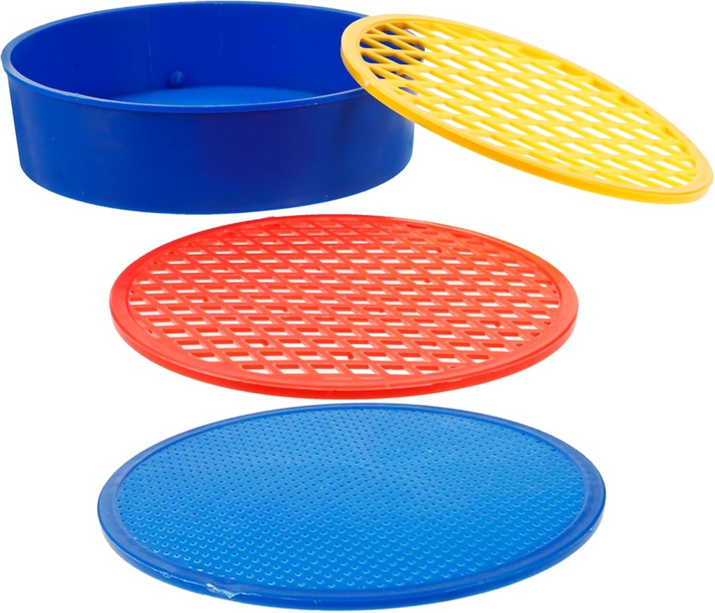 BESPORTBLE Rock Garden Sieve Soil Sifter: 2 Sets Garden Soil Sieve, Round Plastic Gardening Soil Sifting Pan