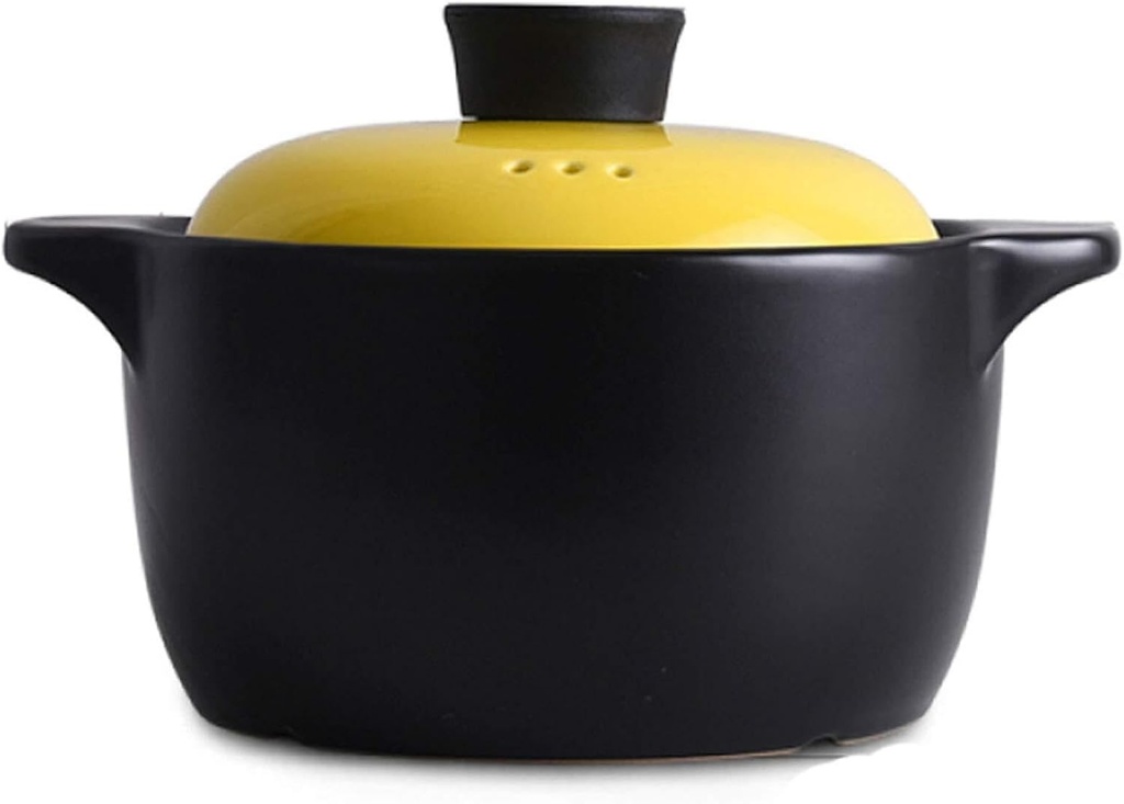 Health Casserole Dish with Lid – Handmade Nonstick Ceramic Cotta Pan, Korean Stone Bowl, 2.2L Slow Cooker