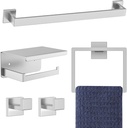 5-Pieces Brushed Nickel Bathroom Hardware Accessories Set,16 Inch Towel Bar Set,Stainless Steel Bathroom Hardware Set Towel Holder Set for Bathroom,Wall-Mounted Bathroom Accessories Kit