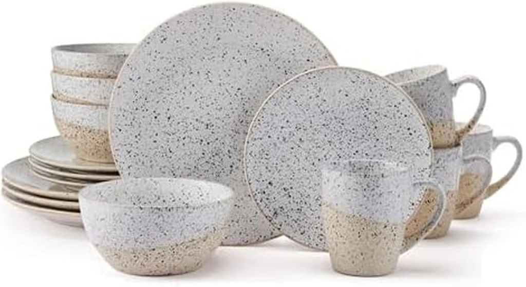 Pfaltzgraff Bexley Speckled 16 Piece Dinnerware Set, Service for 4, Multicolor