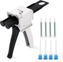Dispensing gun AB glue gun 50ml two-component glue gun 1:1 epoxy glue gun dispensing gun, suitable for 1:1double cartridges, with 8pcs mixing nozzle