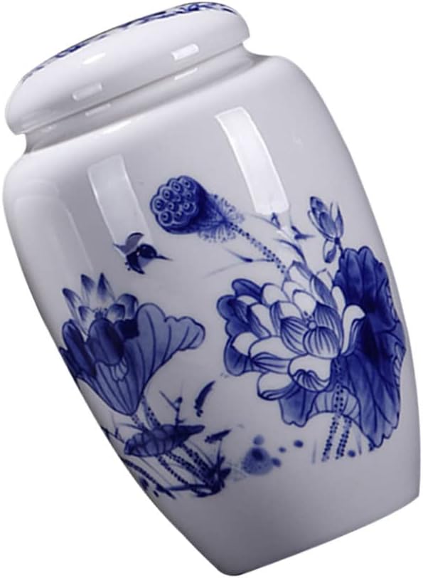 Hemoton Decorative Ceramic Canister for Multi-functional Storage Elegant and Tea Jar for Home Organization Airtight Seal for Tea Leaves Cookies and More