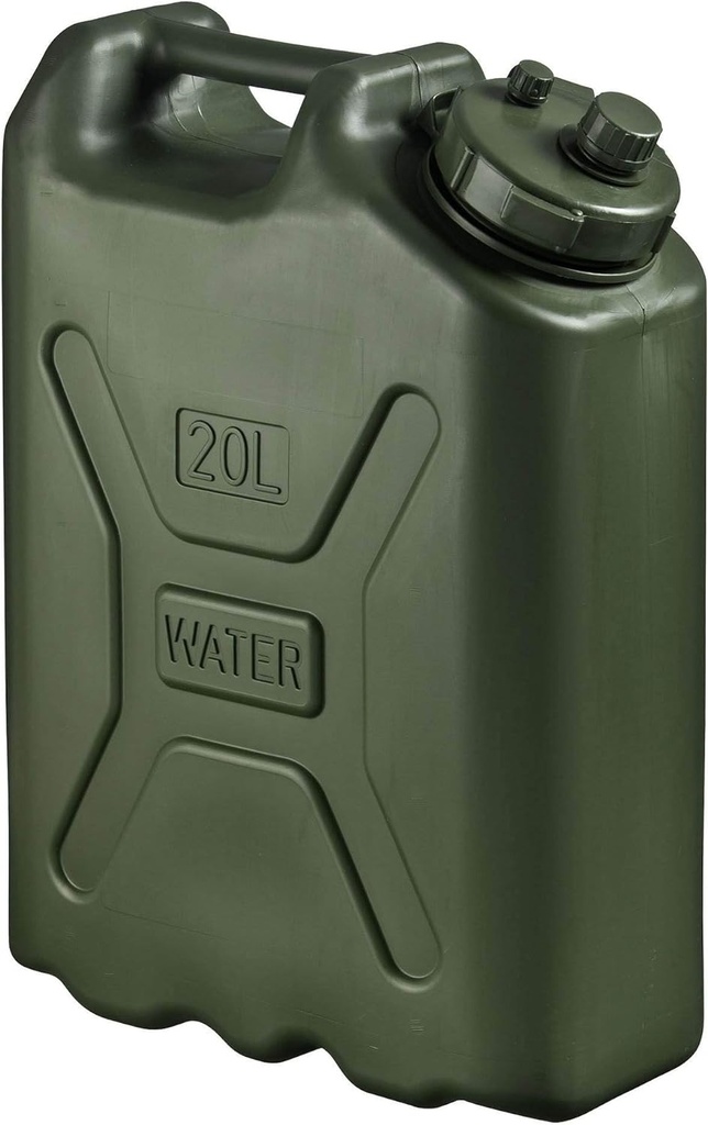 Scepter BPA Durable 5 Gallon 20 Liter Portable Military Water Storage Container for Camping, Outdoors and Emergency Management