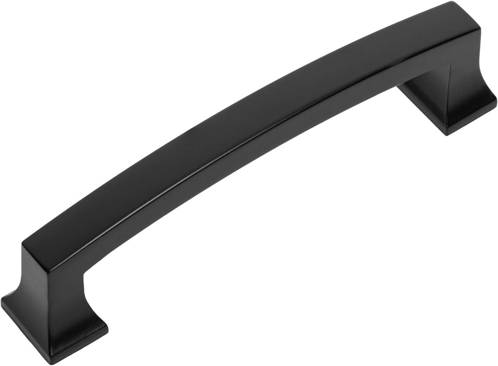 Cosmas 10 Pack 755-4FB Flat Black Contemporary Cabinet Hardware Handle Pull - 4" Inch (102mm) Hole Centers