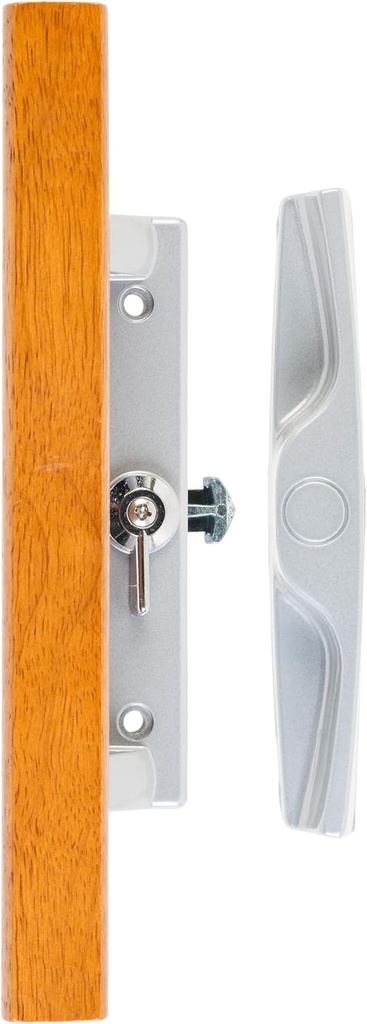 Wright Products - Surface Mounted Wooden Sliding Patio Door Latch Set, Aluminum - Sliding Glass Door Replacement Lock and Handle