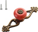 HUAMULAN 10 Pack Knobs Vintage Dresser Kitchen Cabinet Pulls Zinc Alloy Base Backplate Cupboard Wardrobe Drawer Door Handles