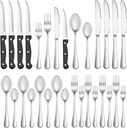 24 Pcs Silverware Set with Steak Knives Service for 4,Stainless Steel Flatware Set,Mirror Polished Cutlery Utensil Sets,Home Kitchen Eating Tableware Sets,Include Fork Knife Spoon,Dishwasher Safe