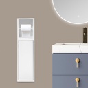 Recessed Toilet Paper Holders, 2 Tiers in Wall Toilet Paper Storage Cabinet with Dispenser Stainless Steel Tissue Roller Holder Stand Large Capacity for Bathroom Hotels Restaurants (White)