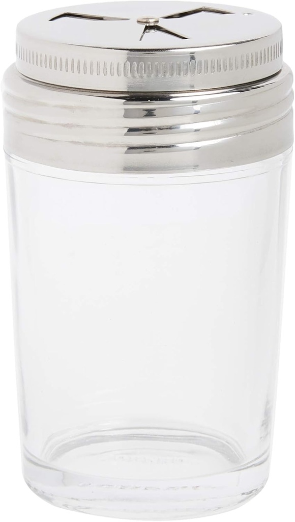 Norpro Shaker Cup Glass Adjustable Pizzeria Style Pepper/Salt/Cheese/Spice 5.25"