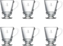 La Rochere Napoleon Bee Glass Coffee Cups, 6 Pack - 9 oz - Clear - Dishwasher Safe