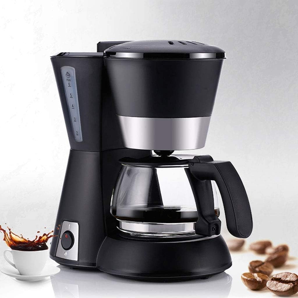 Coffee Machine 650ML Household Office American Style Drip Tea/Coffee Making 6 Cups Coffee Maker 600W Temperature Control Black