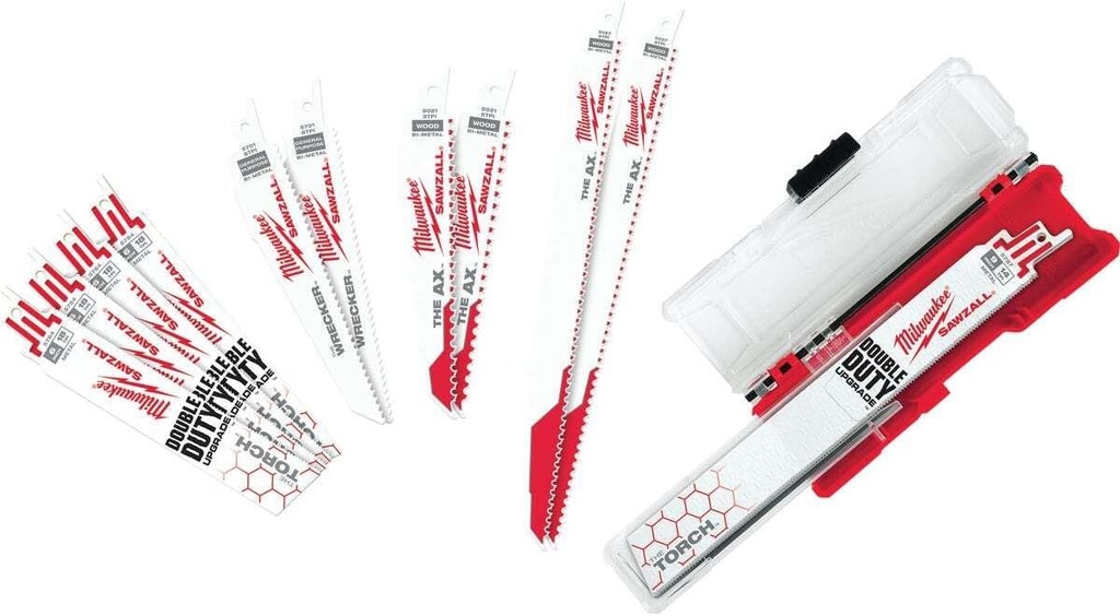 Milwaukee Electric Tool 49-22-1129 Sawzall Reciprocating Saw Blade Set, 12 Pc, White