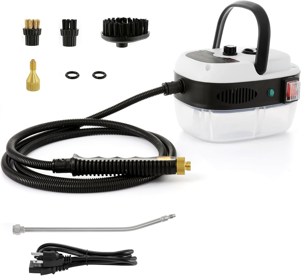 Dyna-Living Steam Cleaner 2500W Car Steamer for Auto Detailing Handheld Steamer Cleaner for Home, High Pressure Steam Cleaner with 1L Water Tank Portable Steamer for Cleaning Kitchen Hood Use