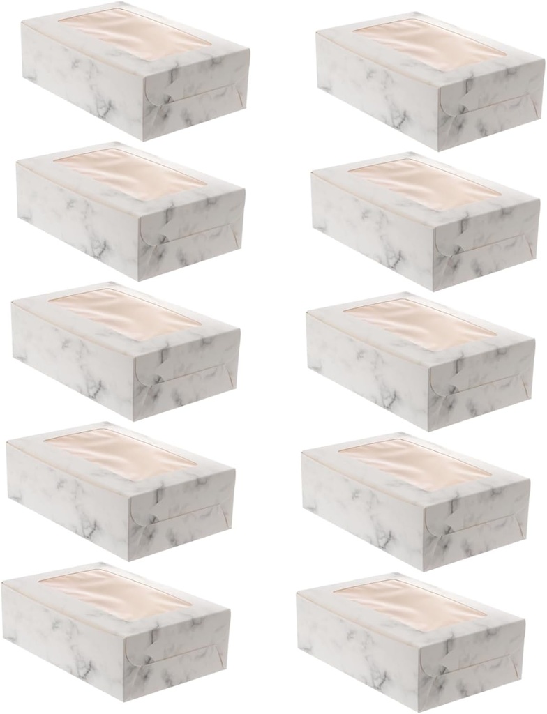 10pcs Muffin Cake Box Cupcake Storage Box Food Grade Paper Window Design for Parties Banquets Home