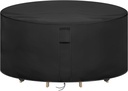 Round Patio Furniture Covers Waterproof, 70 Inch Outdoor High Round Table Cover, Tall Bar Height Outside Table and Chairs Set Covers for Winter, Rainproof Fadeproof - 70" Dia x 36" H