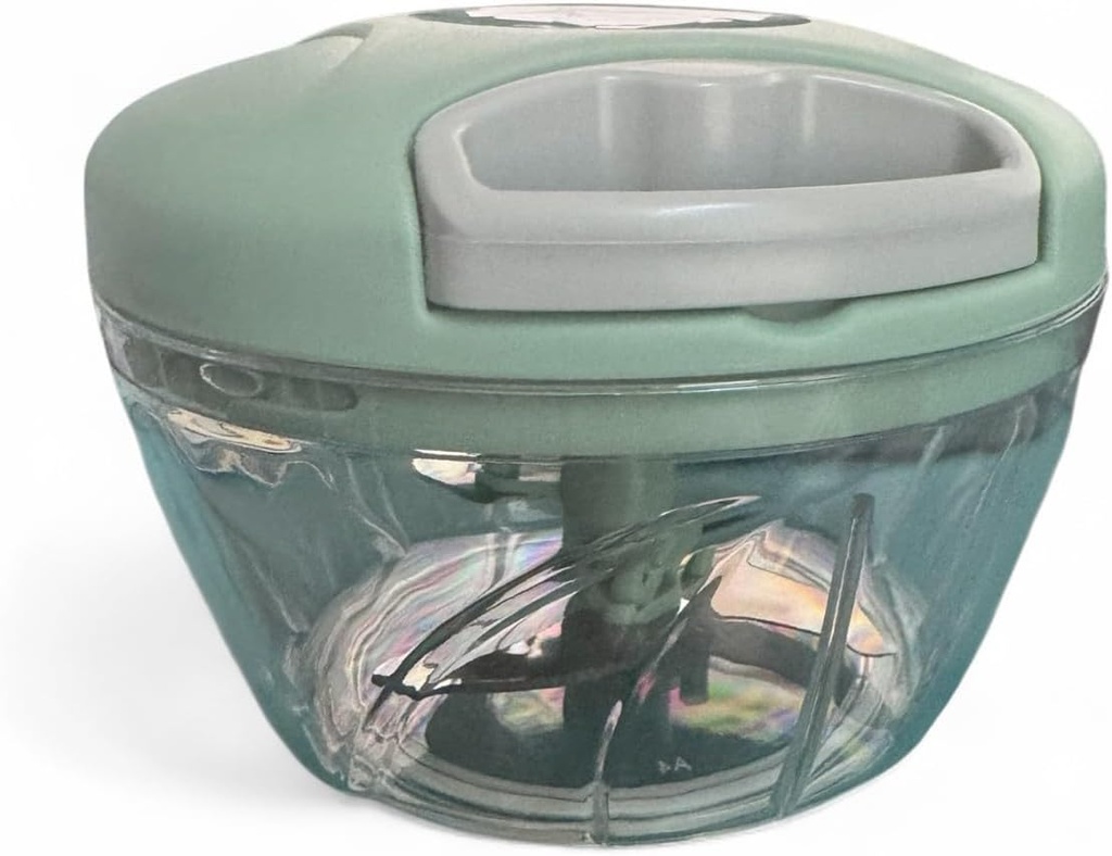 Manual Food Processor Vegetable Chopper, Portable Hand Pull String Garlic Mincer Onion Cutter for Veggies, Ginger, Fruits, Nuts, Herbs, etc., 500ml, Grey