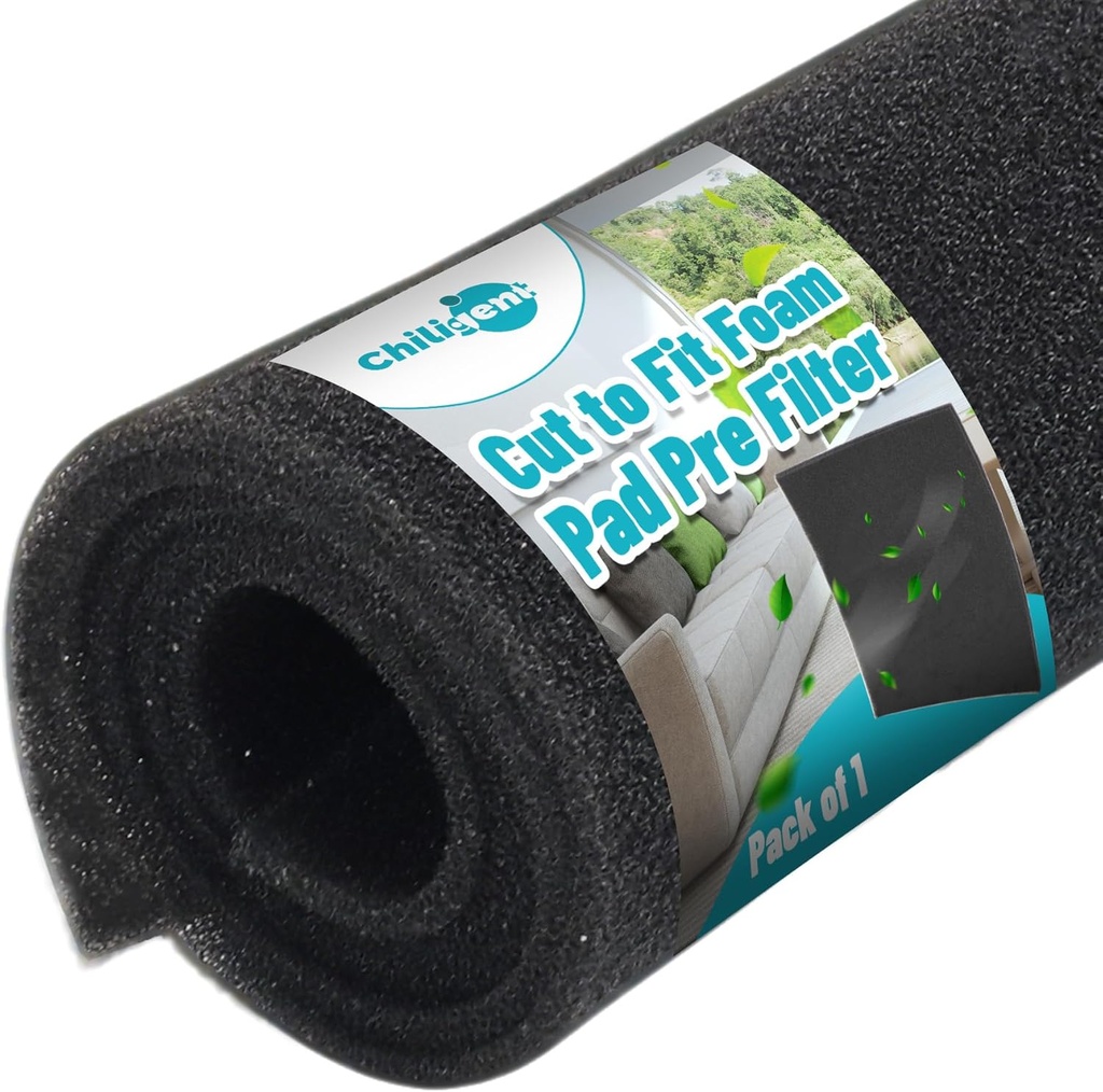 Cut to Fit Foam Pad Pre Filter, 17"x 39.4" Air Filter Foam Sheet, Filter Replacement for Air Conditioners, Air Purifiers, Dehumidifiers, Range Hoods, Trash Cans, 3D Printers, 1 Pack