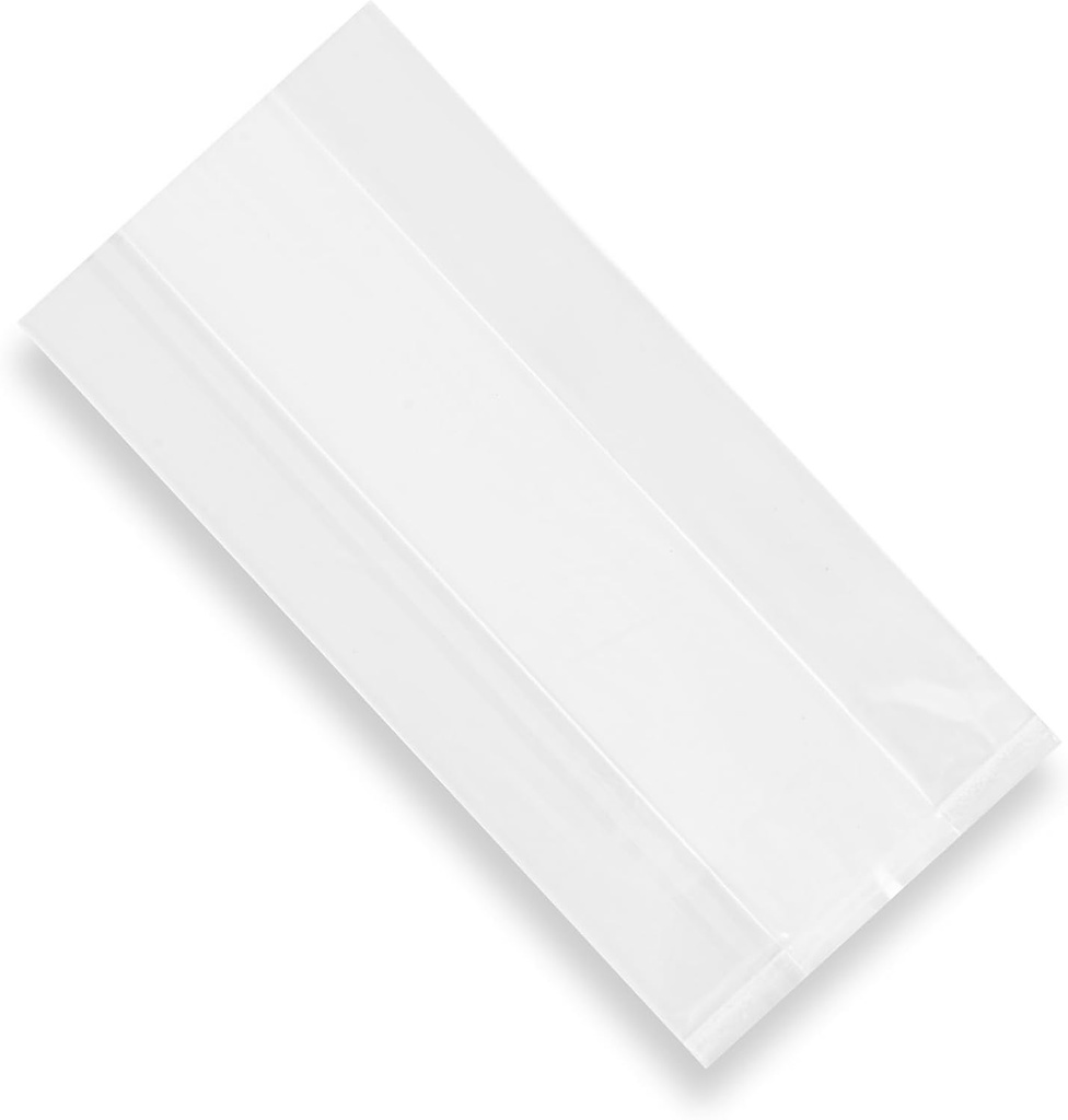 Restaurantware Bag Tek 4 x 2.3 x 8 Inch Gusset Bags 100 Heat Sealable Candy Bags - Food Safe Package Popcorn or Cookies Clear Plastic Treat Bags For Party Favors Snacks or Baked Goods
