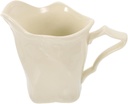 Vintage Creamer Pitcher with Handle Beige Ceramic Milk Jug for Serving Cappuccino and Latte Porcelain Container for Tea and Coffee