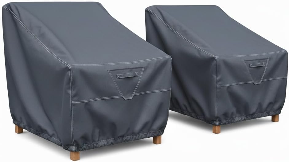 Patio Chair Covers Waterproof, Outdoor Furniture Covers for Rocking Adirondack Chairs, Fits up to 37" W x 40" D x 32" H-2pack