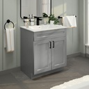 La Royal Light Grey Shaker Sink Base Bathroom Vanity 30" Width,Bathroom Sink Cabinet