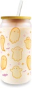 Hogg Glass Halloween Tumbler - Cute Ghosts, 16 oz Fall Glass Cups, Halloween Gifts, Ghost Gifts for Women
