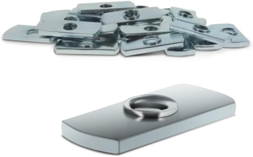 8020, 3785, 10 Series Steel 1/4-20 Centered Slide in Economy T Nuts Hardware Nuts for 1" 10 Series Aluminum Extrusions 80/20 (25 Pack)