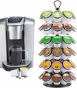 Rice rat K-Cup Storage Coffee Capsules Pod Holder Carousel Capsule Display Storage for k-cup（54 pods-6 tiers）