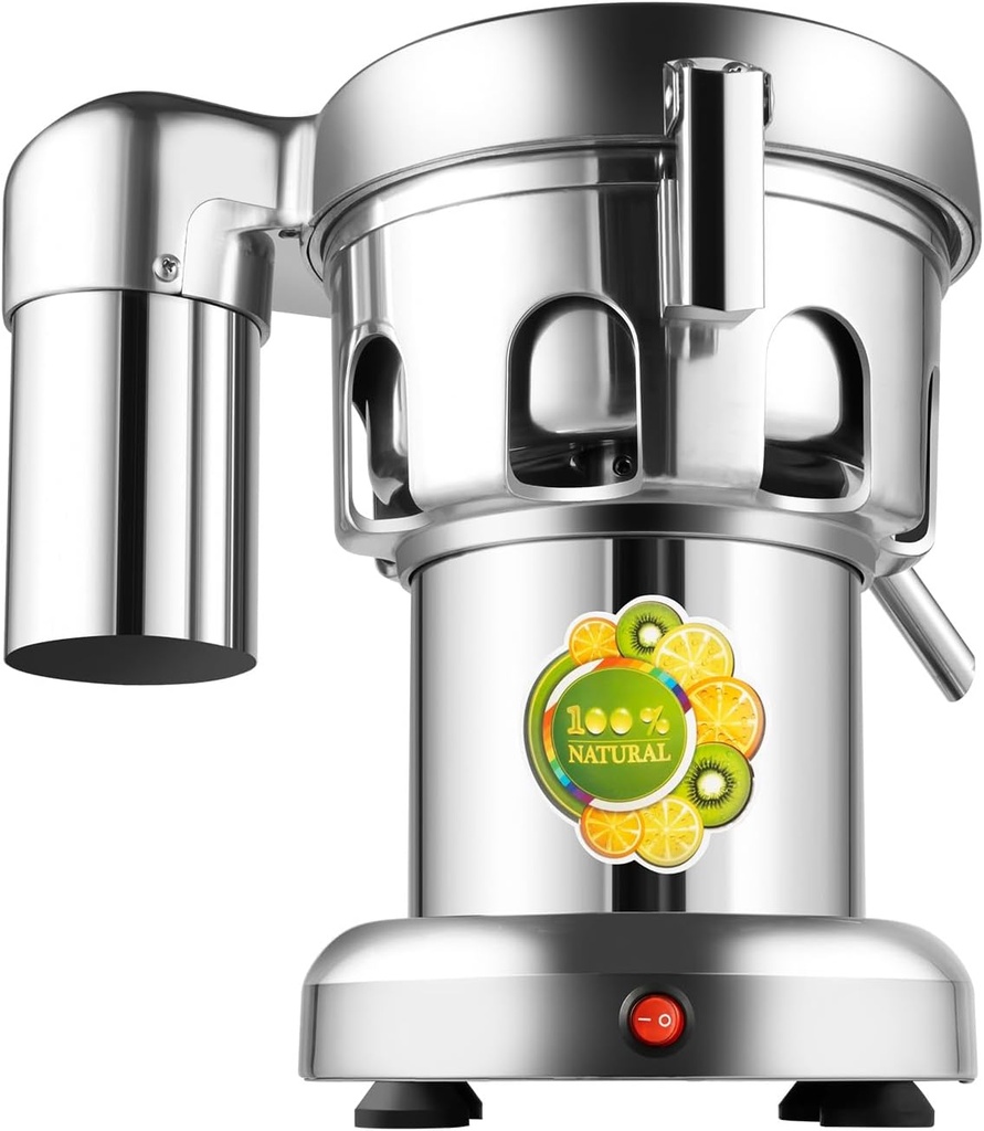 Commercial Juice Extractor, 370W 110V Heavy Duty Centrifugal Juicer Machine Electric Stainless Steel Juice Press Machine Whole Vegetable & Fruit Juice Maker Squeezer 80-100 kg/hr Juice Amount, 2800RPM
