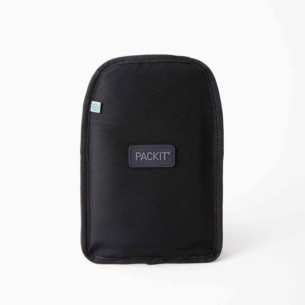 PackIt Freezable Wine Cooler, Black, with a Seatbelt Webbing Handle Strap, ECOFREEZE+ Technology: Triple Layered Protection for Ultimate Cooling, Fits Most Standard Sized Wine and Champagne Bottles