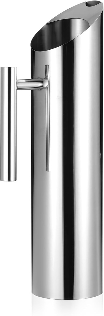 68oz/2L Stainless Steel Water Pitcher Metal Pitchers with Ice Guard Silver Carafe Drink Pitcher with Handle for Iced/Hot Tea Juice, Coffee, Milk