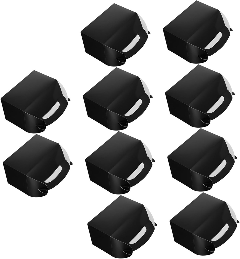 10pcs Cookie Paper Box with Handle Elegant Cake Packaging for Desserts for Weddings Parties and Giving Multi-use Favor Boxes for Cookies and Candies