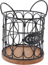 Coffee Pod Holder, Round Iron Wire Storage Basket for Espresso Capsules, Large Capacity Coffee Capsule Holder for Countertop, Kitchen Organizer, Mug and K Cup Accessories (Black)