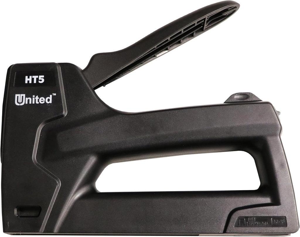 United Office Products HT5 Heavy Duty 2-in-1 Manual Staple Gun and Brad Nailer for Carpentry, Upholstery, Crafts, Professional and DIY Projects, Lightweight Plastic Body