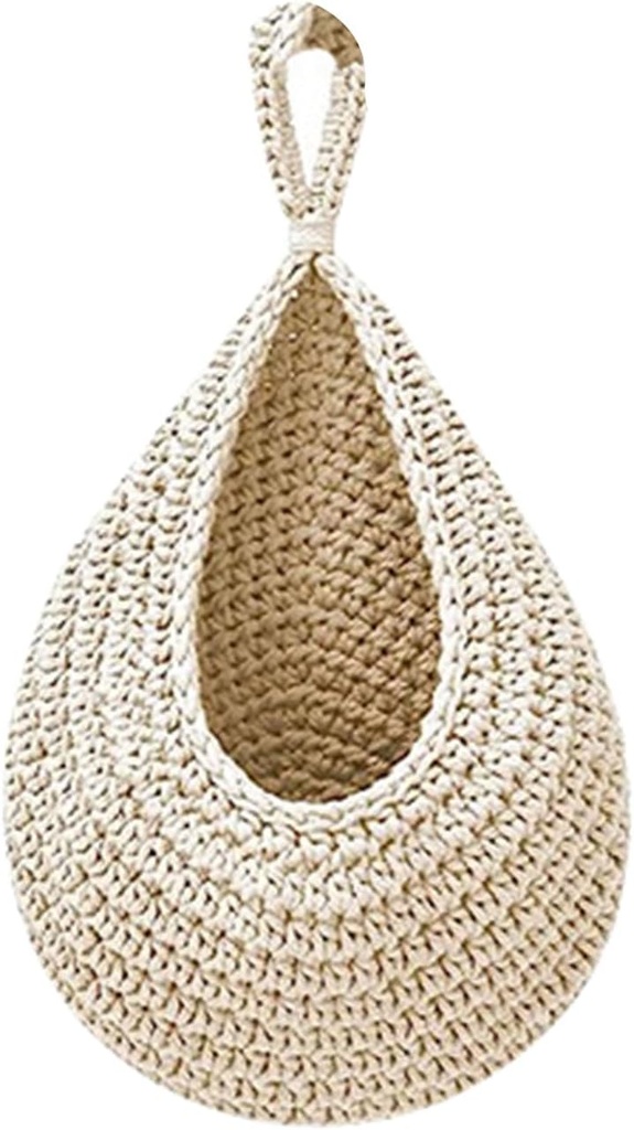 Kitchen Teardrop Hanging Baskets Wall Hanging Baskets Handwoven Hanging Plant Basket Decor for Vegetable Potato Storage