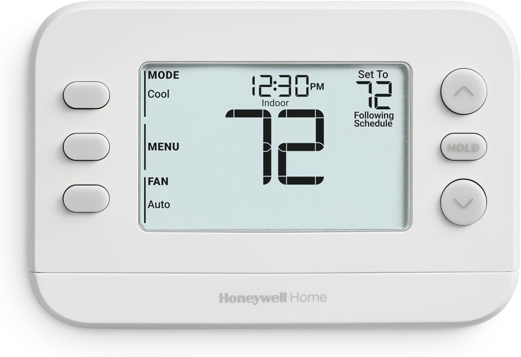 New! Honeywell Home Programmable Thermostat, Single-Stage, 1 Heat/1 Cool Compatibility, 5-2 Day Schedule, X2P, White, RTH20B