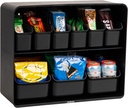 Mind Reader Snack Organizer, Countertop Organizer, Snacks, Drinks, Pantry, Breakroom, Kitchen, 18" L x 7.25" W x 14.5" H, Black