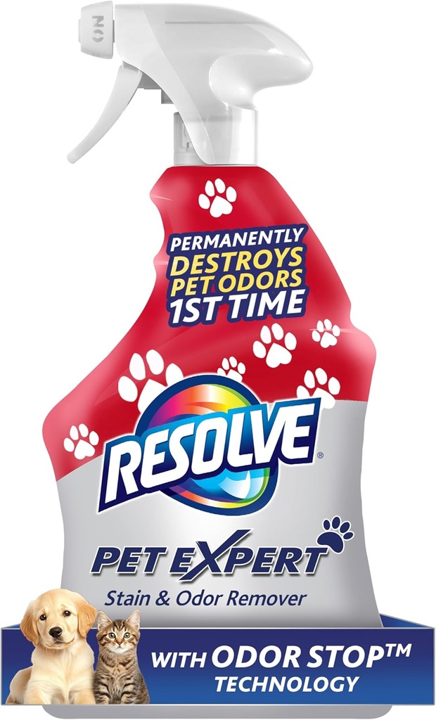 Resolve Pet Expert Stain and Odor Remover, Carpet Cleaner, Pet Stain and Odor Remover, Carpet & Upholstery Cleaner - Removes Stains and Odors, 22 oz (pack of 1)