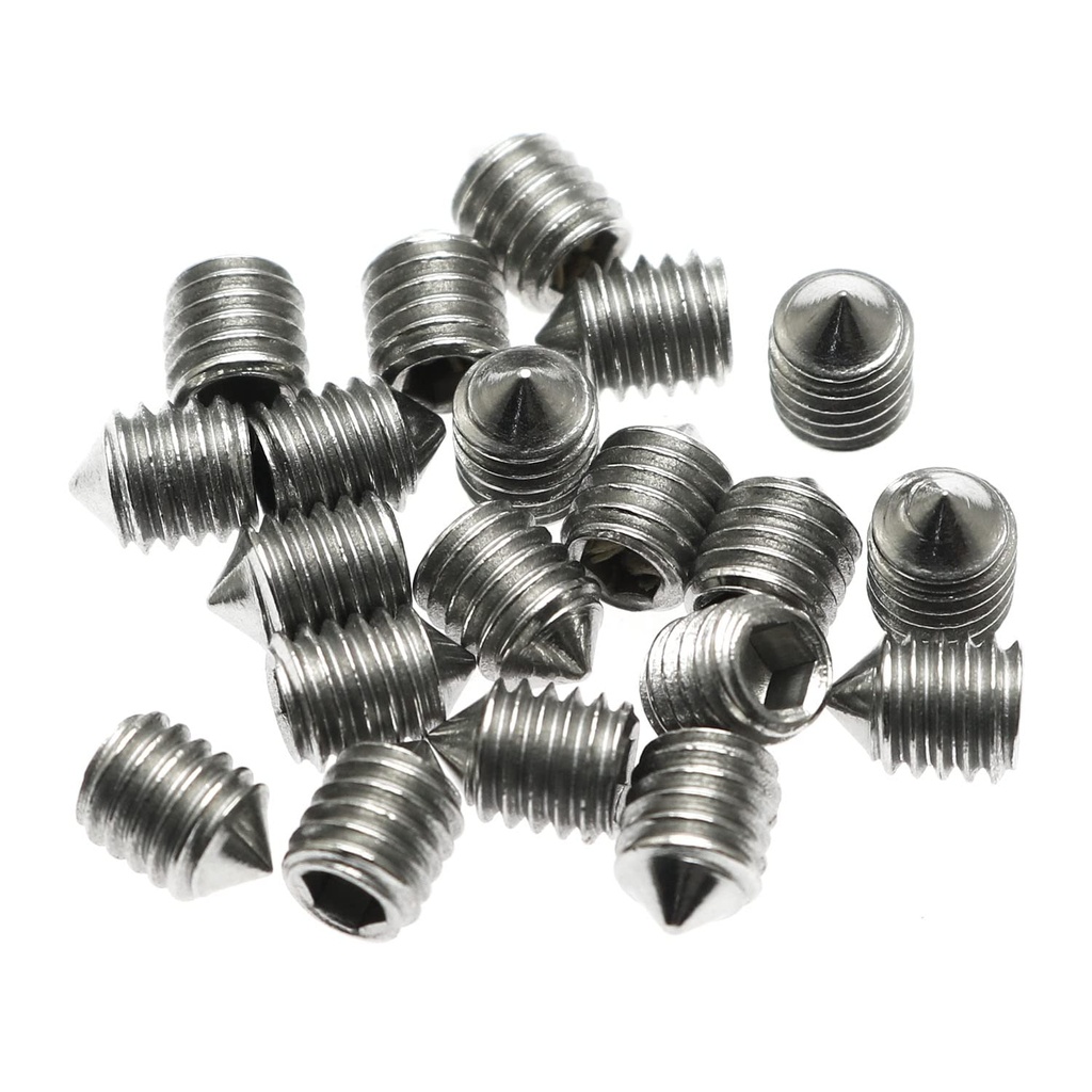 Maxmoral 20pcs 1/4" 304 Stainless Steel Allen Head Hex Socket Cone Point Set Screws for Door Handle, Bathroom