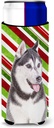 Candy Cane Holiday Christmas Alaskan Malamute Ultra Beverage Insulators for slim cans