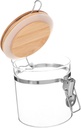 DECHOUS High Borosilicate Glass Canister Locking Clamp Airtight Cookie Jars Wide Mouth Storage Jars Bamboo Lids for Kitchen