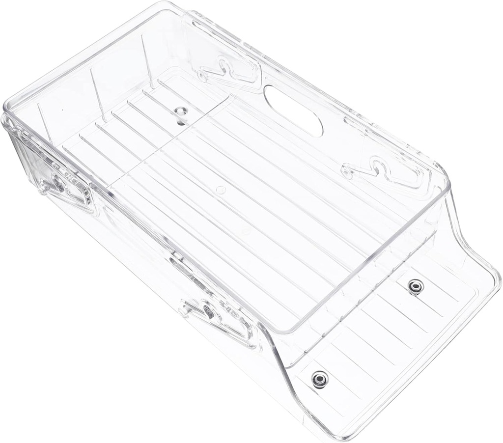 Double Layer Rolling Soda Can Dispenser Refrigerator Organizer Bin for Drinks Design for Easy Identification Efficient Beverage Holder for Fridge Storage