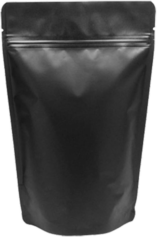 Matte Black Resealable Zip Mylar Bag Food Storage Aluminum Foil Bags Smell Proof Pouches 50pcs (5.1x8.1in)
